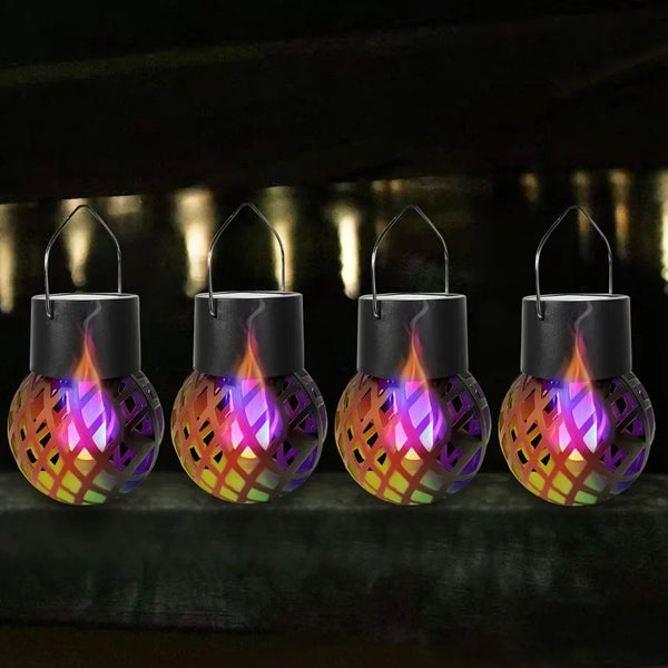 Solar Hanging Flame Lights β Flickering LED Lanterns for Outdoor Decor