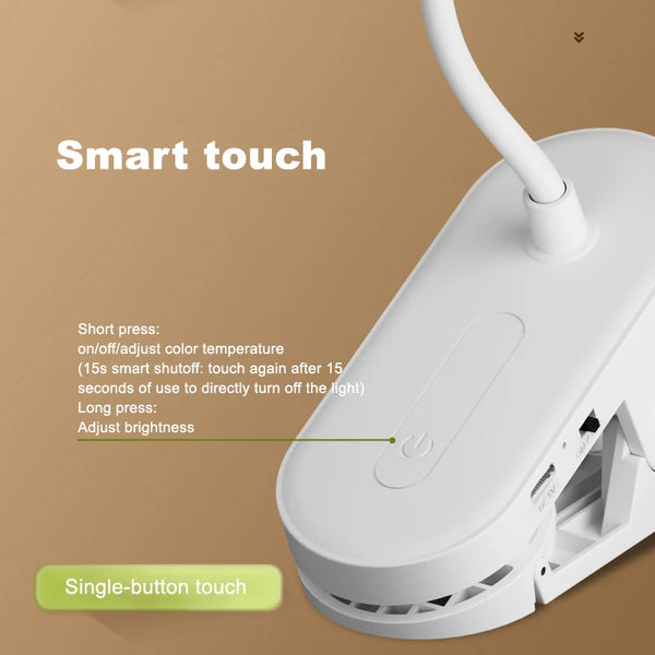 Portable LED table lamp with clip