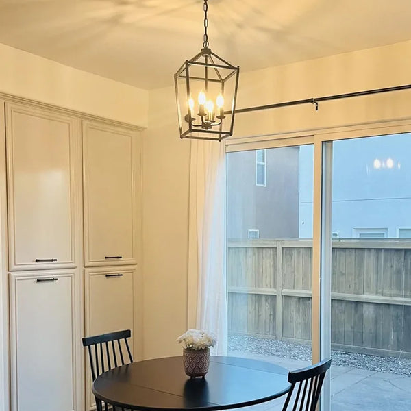 American retro minimalist pendant light with metal frame