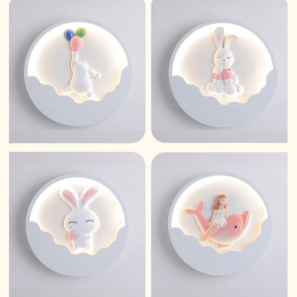 Cartoon Bear Rabbit Wall Lamps
