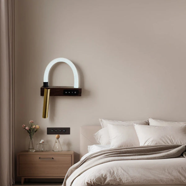 LED light with flexible curved rope