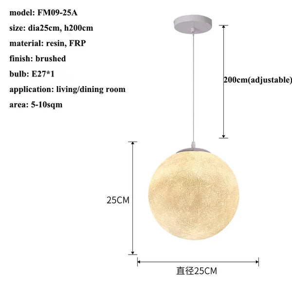 Nordic minimalist style pendant lights moon lamps
