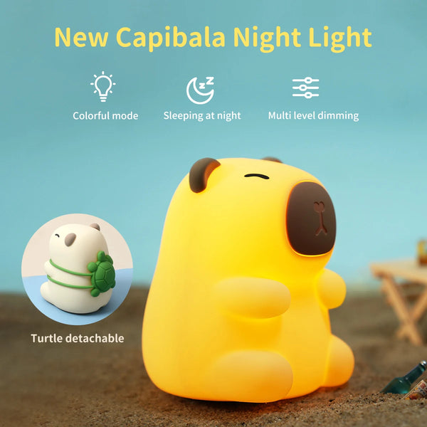 cute capybara silicone lamp
