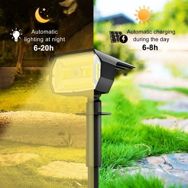 72/68 LED Solar Flood Lights Outdoor IP65 Waterproof 3 Modes Solar Garden Light Outdoo