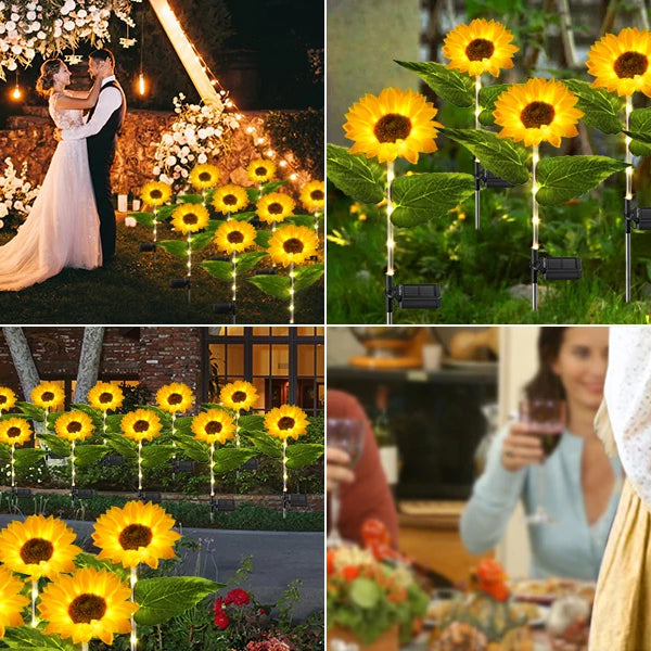 4/8 Pack Sunflower Outdoor Solar Lights for Outside with Lifelike Bigger Sunflower & Bright LED, for Yard Pathway Garden Decor