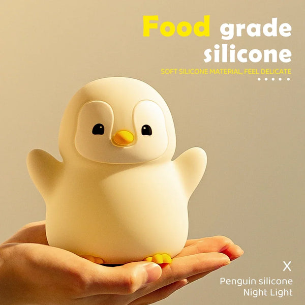 cute penguin silicone lamp
