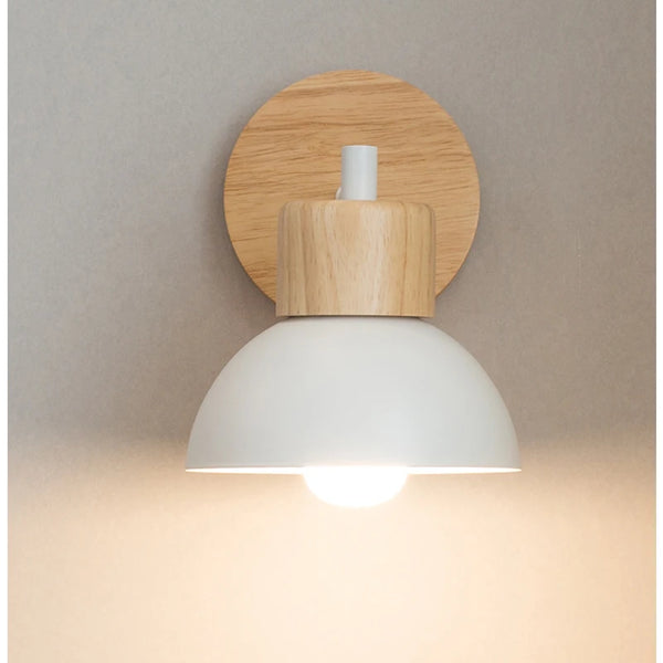 Nordic wooden LED wall lamp