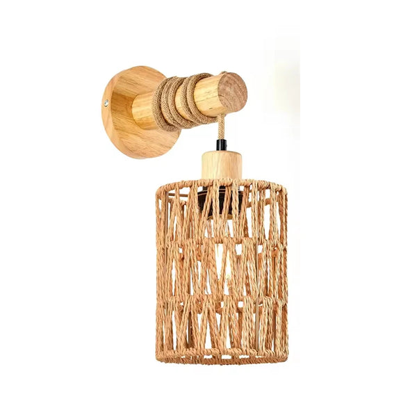 Hemp rope bedside wall lamp