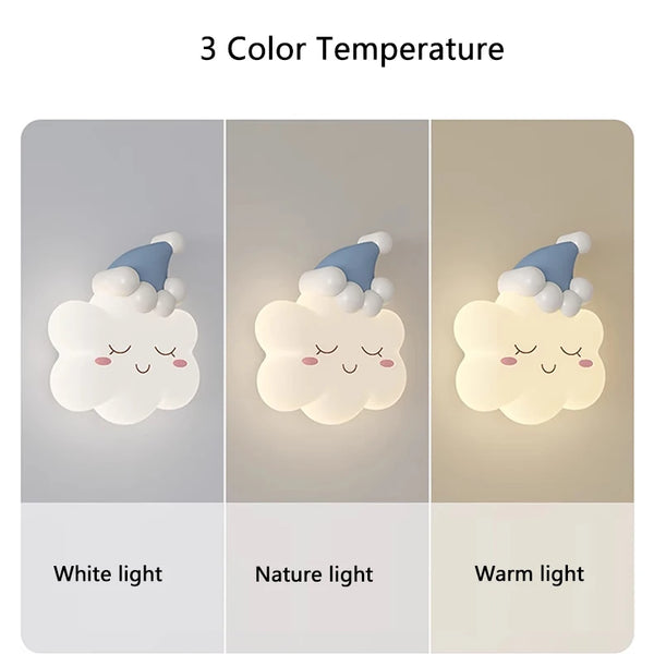 Fluffy Cloud Wall Lamps Yellow Pink Blue