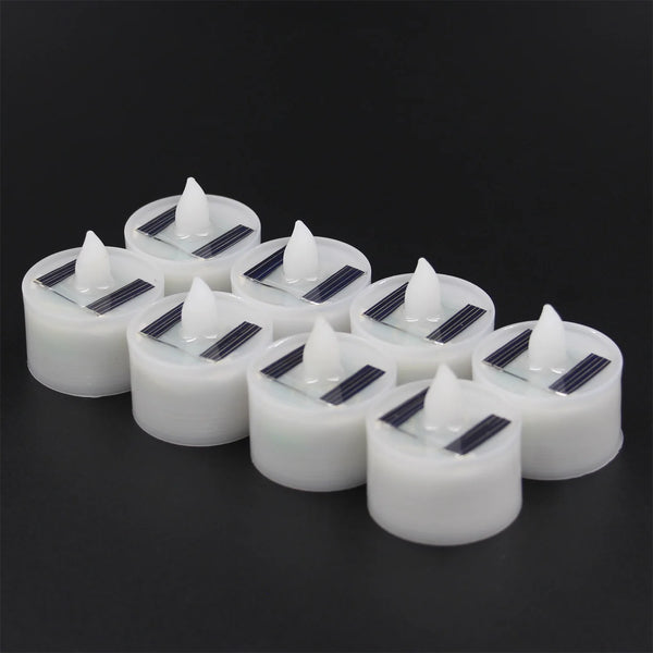 Flameless, Waterproof, Rechargeable Outdoor Solar Tea Light Candles