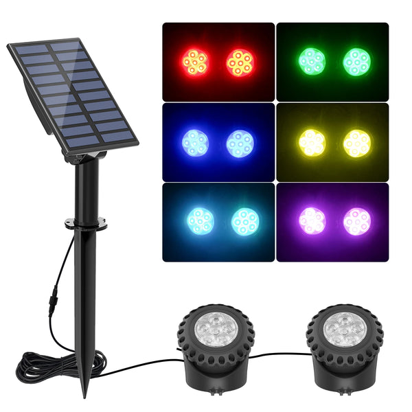 2/3/4/5PCS RGB Solar LED Underwater Lights – IP68 Waterproof Landscape Spotlights for Pool & Garden