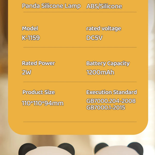 Silicone panda lamp