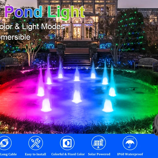 2/3/4/5PCS RGB Solar LED Underwater Lights – IP68 Waterproof Landscape Spotlights for Pool & Garden