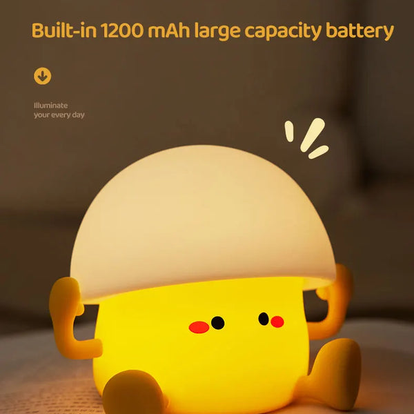 Cute silicone egg yolk and mushroom lamp
