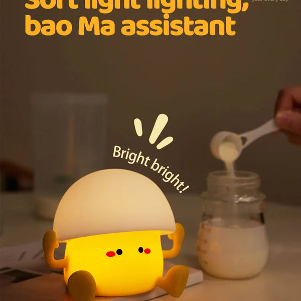 Cute silicone egg yolk and mushroom lamp