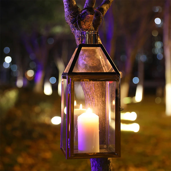 European Stainless Steel Glass Candle Holder Silver Xmas Decor Table Candle Stick Romantic Wedding Bar Party Home Decorations