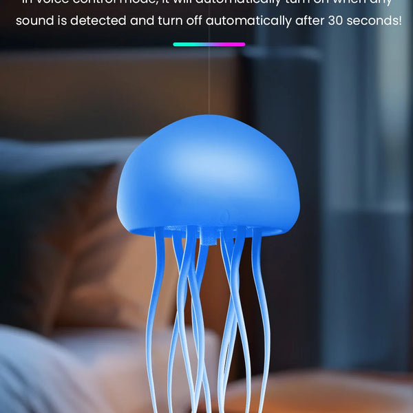 LED bedside lamp with jellyfish design, voice control
