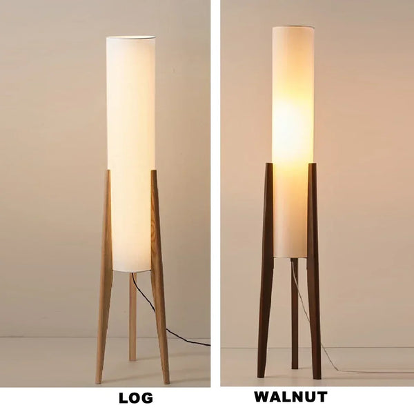 Japanese retro solid wood Wabi-sabi floor lamp