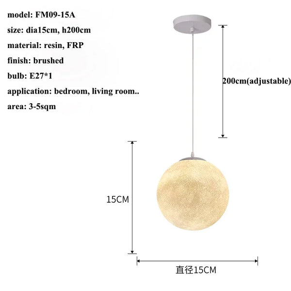 Nordic minimalist style pendant lights moon lamps