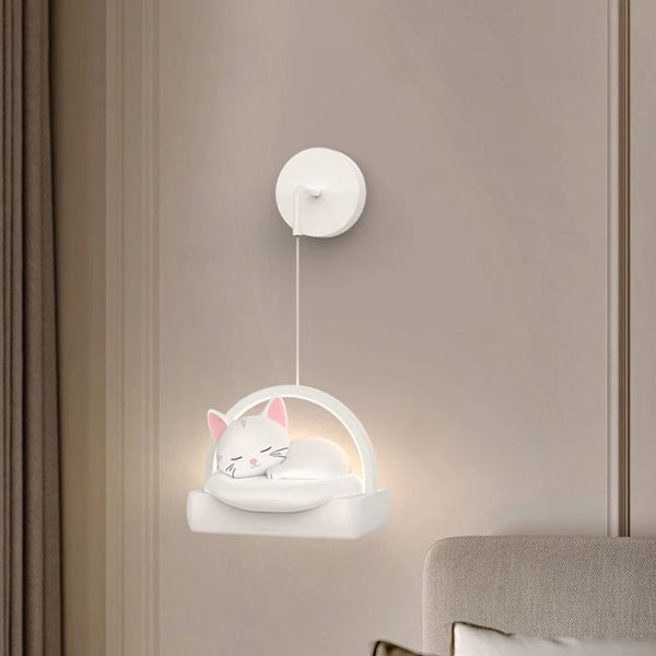 Bedside pendant lamp with cat lights