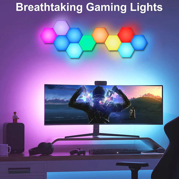 Lâmpada Quântica LED RGB WIFI Hexágono Luz Noturna LED