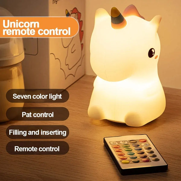 Cute silicone unicorn lamp