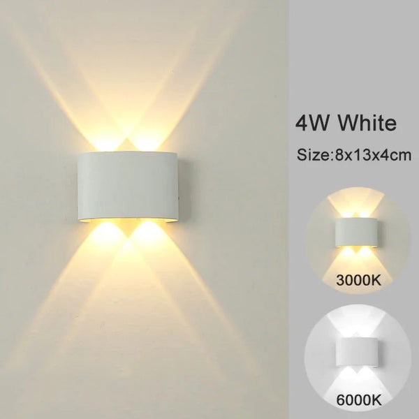 Modern LED wall light for indoor and outdoor use