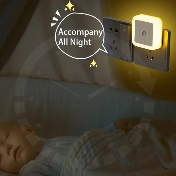 Plug-in Square LED Night Light with Sensor Control