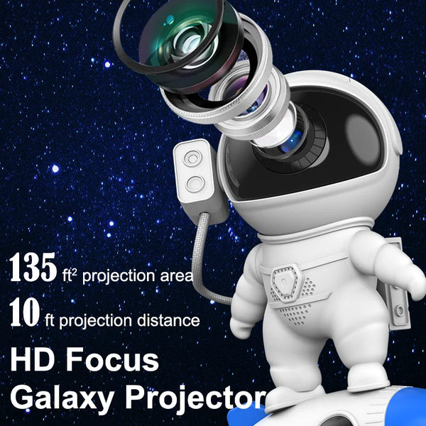 Galaxy Sky Astronaut Rocket Projector with 360° Rotation