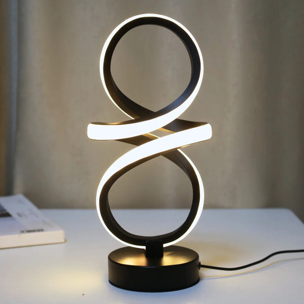 Creative Spiral LED Table Lamp, 3 Colors Adjustable, USB Power Supply