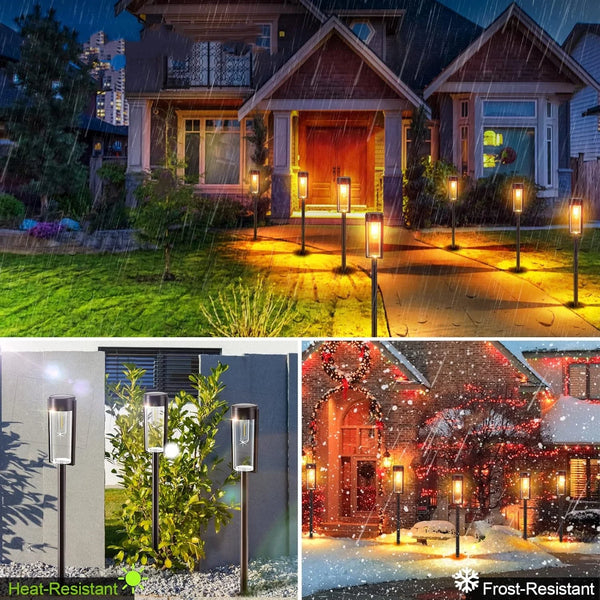 6/12-Pack Upgraded Solar Pathway Lights β Auto On/Off Outdoor Landscape Lighting