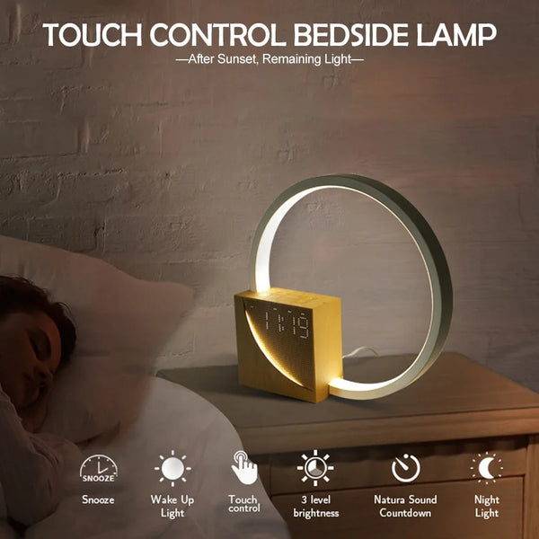 LED table lamp with alarm clock light