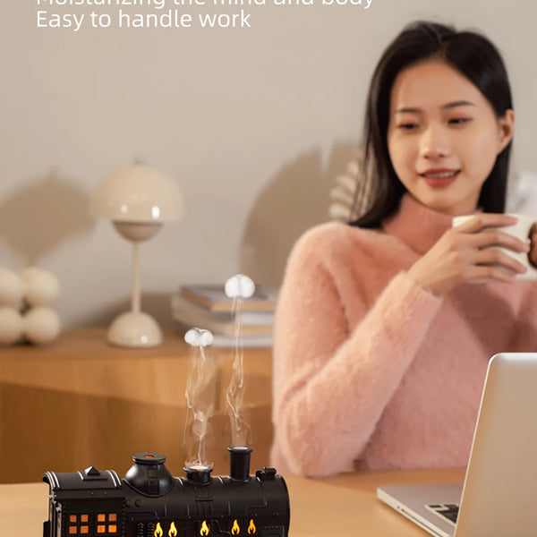 Air humidifier for model train, remote control