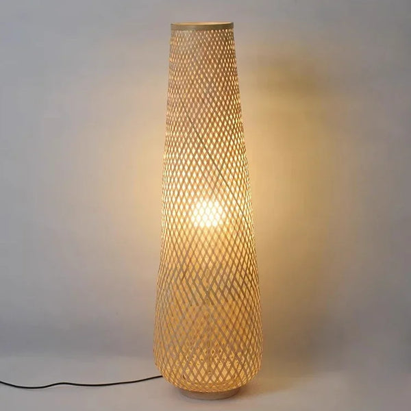 Japanese Wabi Sabi Style Floor Lamp Handmade Bamboo LED
