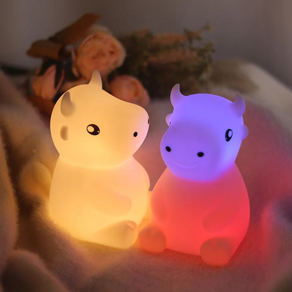 Cute silicone cow lamp