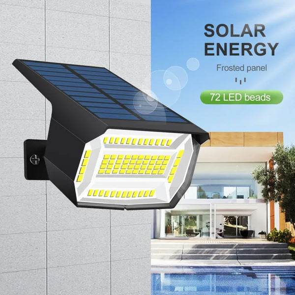 72/68 LED Solar Flood Lights Outdoor IP65 Waterproof 3 Modes Solar Garden Light Outdoo