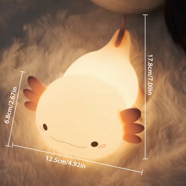 cute axolotl salamander silicone lamp