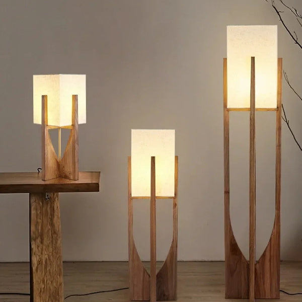Nordic wooden floor lamps