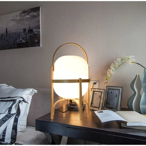 Simple wooden floor lamp for living room