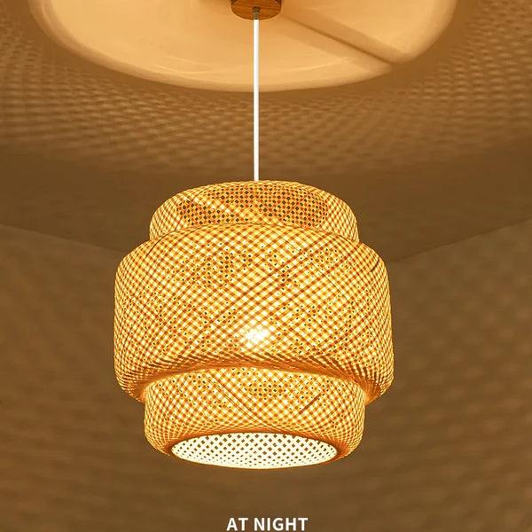 Chinese style hand-knitted bamboo pendant lights
