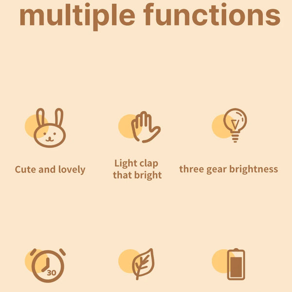 Cute silicone bunny lamp with big face