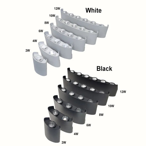 Modern LED wall light for indoor and outdoor use