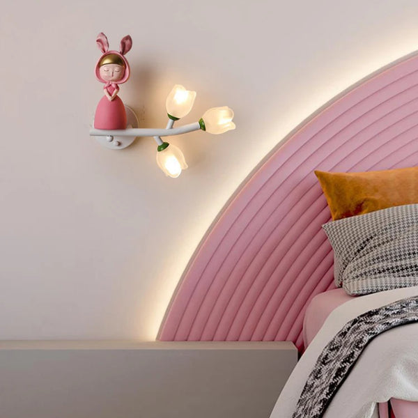 Cartoon Rechargeable Battery Wall Lamps Resin Animal