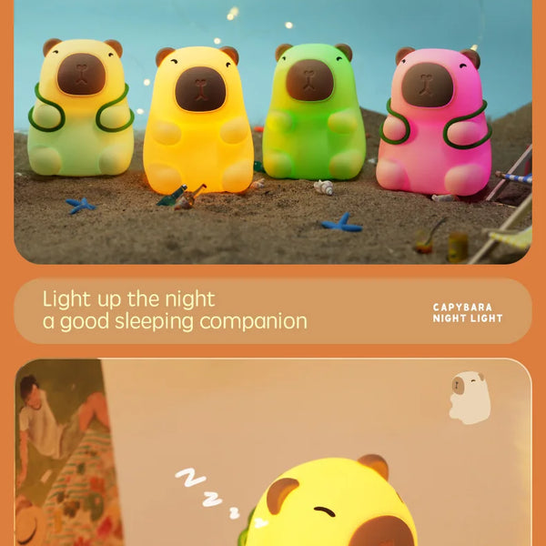 cute capybara silicone lamp