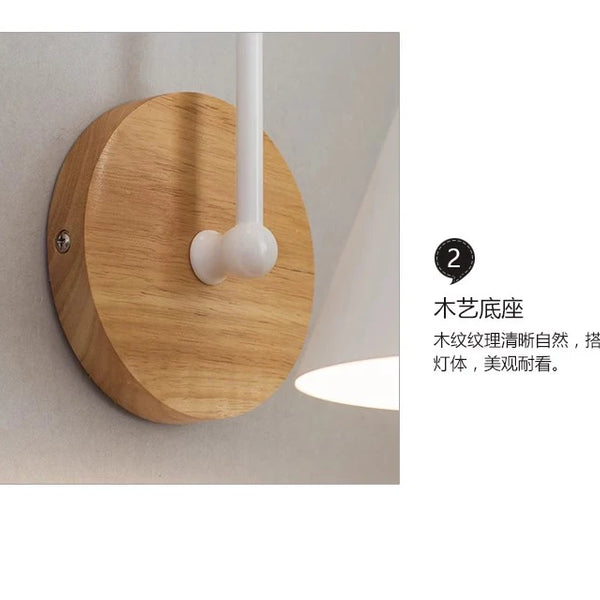 Nordic solid wood wall lamp