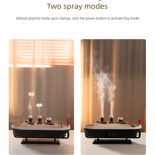 Retro Boat Air Humidifier Ultrasonic Aromatherapy Diffuser