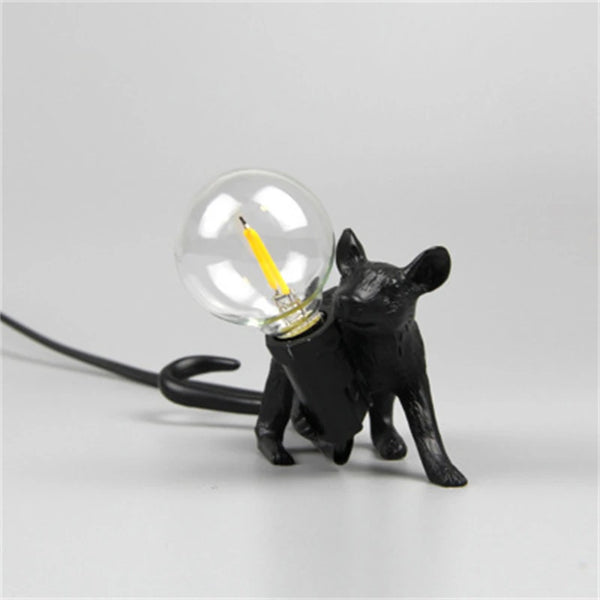 Modern resin LED table lamp with mouse animal
