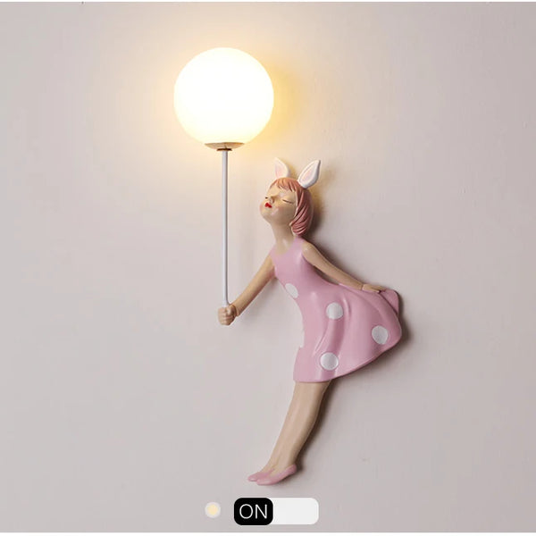 Cute pink ballerina wall lamps