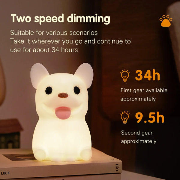 cute Bulldog silicone lamp