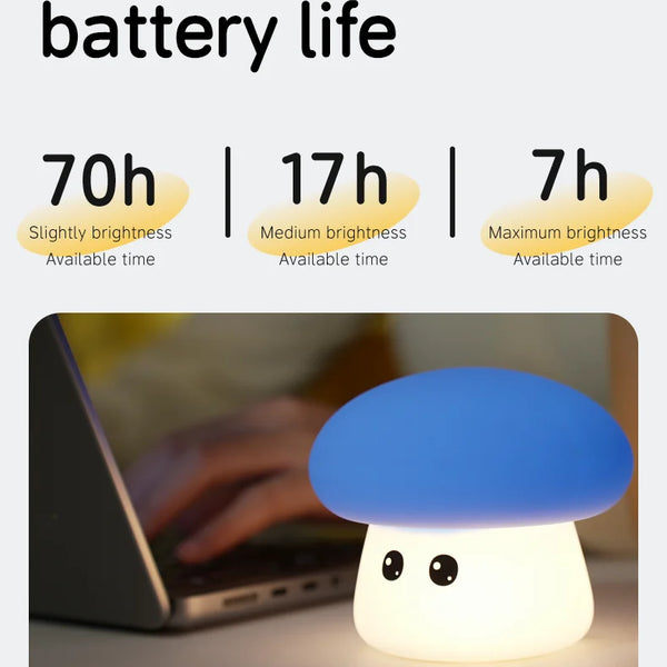 cute mushroom silicone lamp